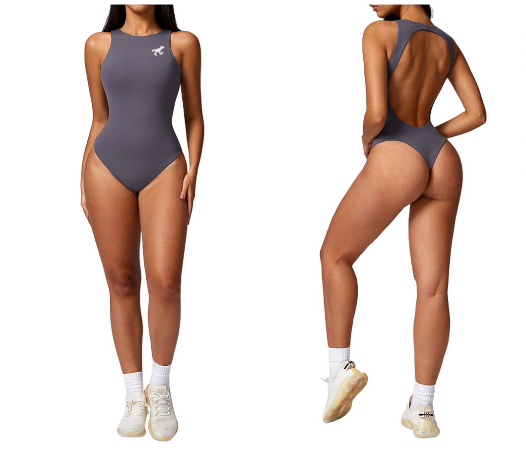 Run Free - BodySuit - GREY x WHITE