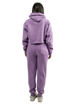 Fresh Start - Crop Top SweatSuit - Purple X White